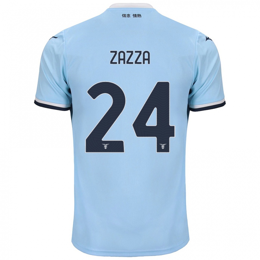 Gyermek Matteo Zazza #24 Kék Hazai Jersey 2024/25 Mez Póló Ing