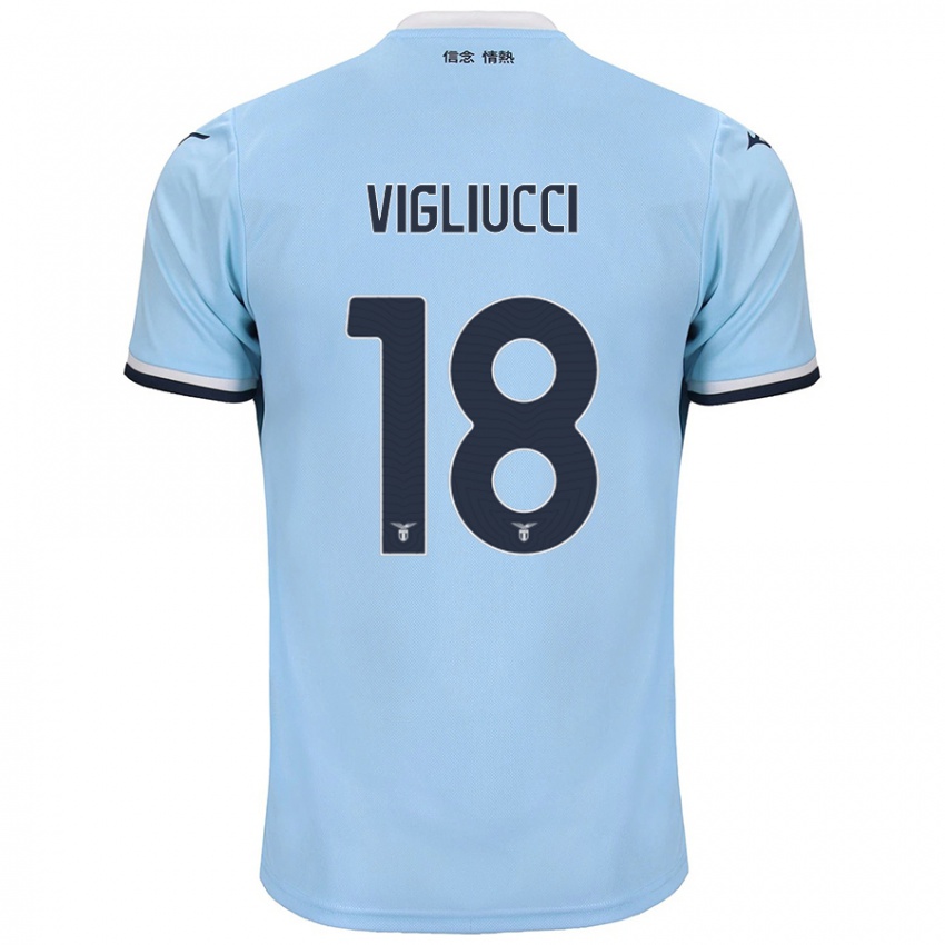 Gyermek Chiara Vigliucci #18 Kék Hazai Jersey 2024/25 Mez Póló Ing