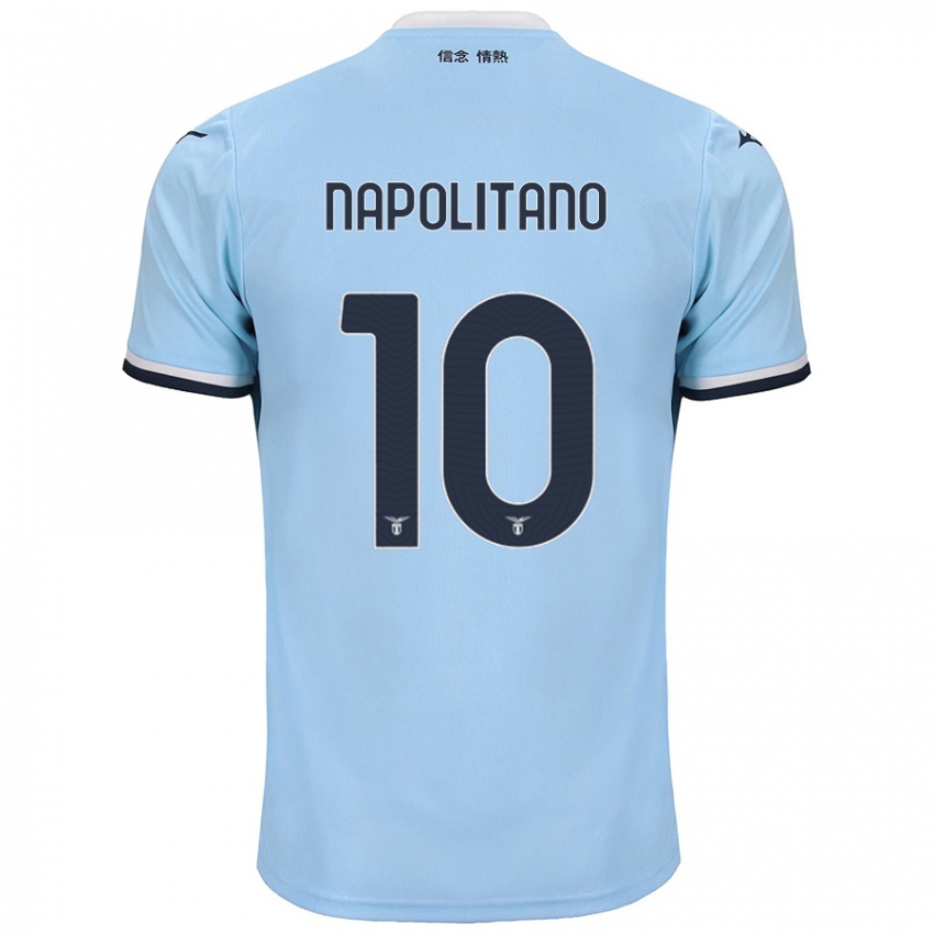 Gyermek Luca Napolitano #10 Kék Hazai Jersey 2024/25 Mez Póló Ing