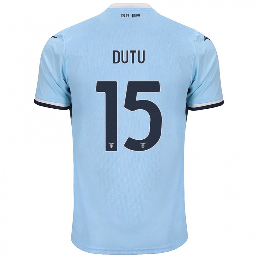 Gyermek Matteo Dutu #15 Kék Hazai Jersey 2024/25 Mez Póló Ing