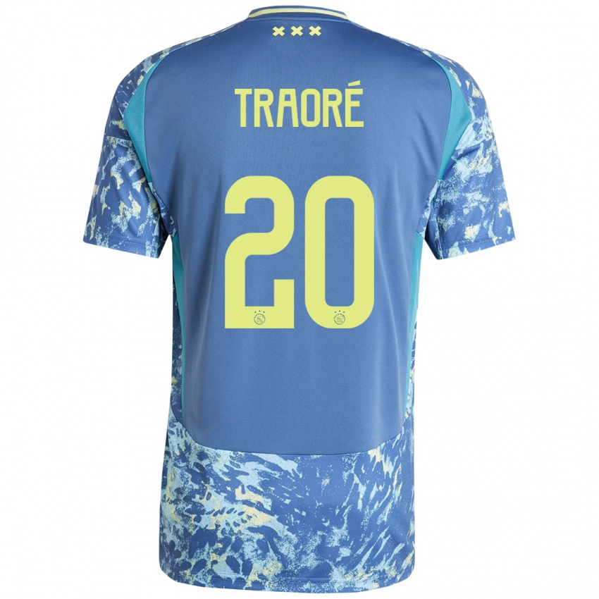 Gyermek Bertrand Traoré #20 Szürke Kék Sárga Idegenbeli Jersey 2024/25 Mez Póló Ing