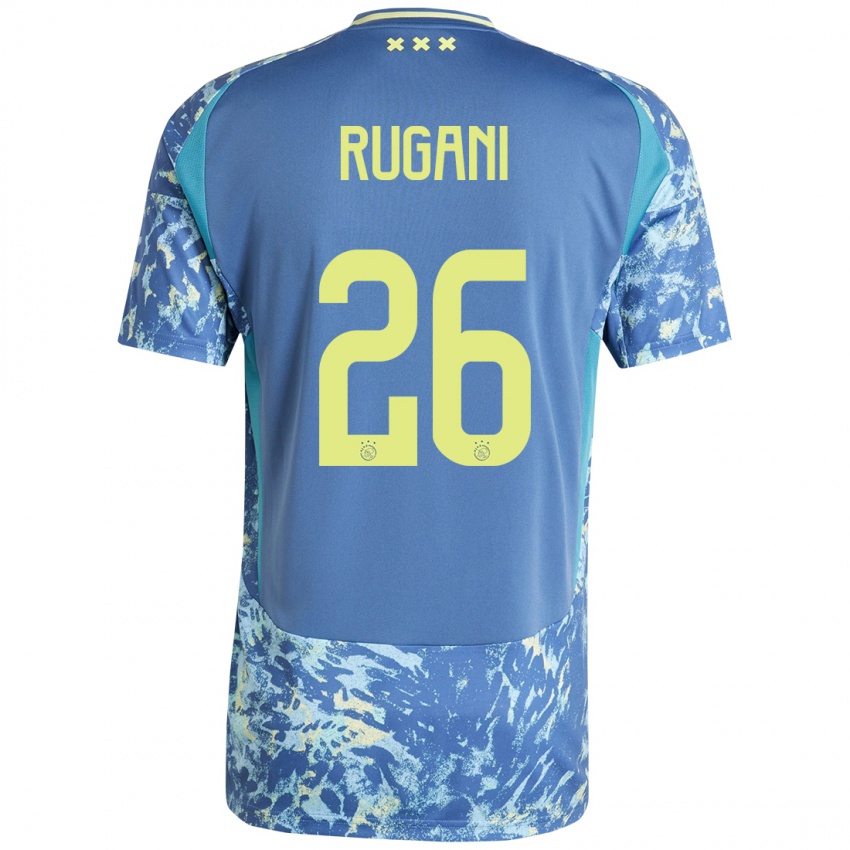 Gyermek Daniele Rugani #26 Szürke Kék Sárga Idegenbeli Jersey 2024/25 Mez Póló Ing