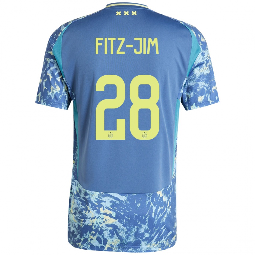 Gyermek Kian Fitz-Jim #28 Szürke Kék Sárga Idegenbeli Jersey 2024/25 Mez Póló Ing