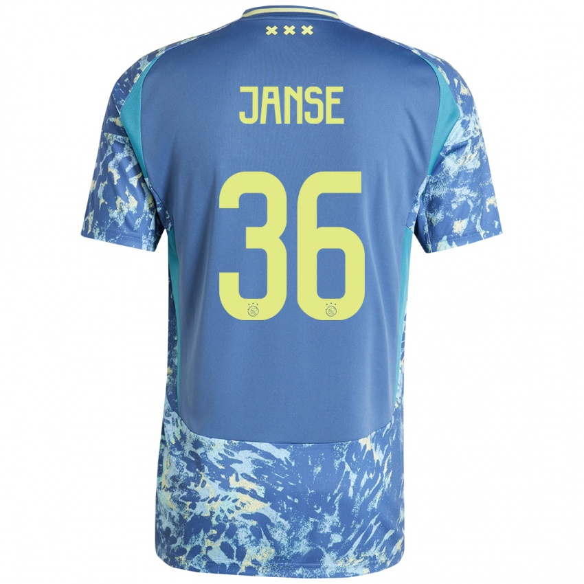 Gyermek Dies Janse #36 Szürke Kék Sárga Idegenbeli Jersey 2024/25 Mez Póló Ing