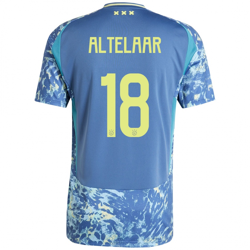 Gyermek Jamie Altelaar #18 Szürke Kék Sárga Idegenbeli Jersey 2024/25 Mez Póló Ing