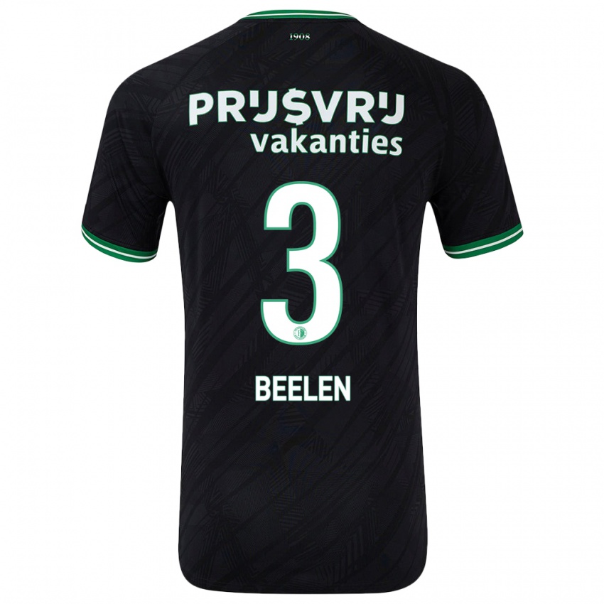 Gyermek Thomas Beelen #3 Fekete Zöld Idegenbeli Jersey 2024/25 Mez Póló Ing