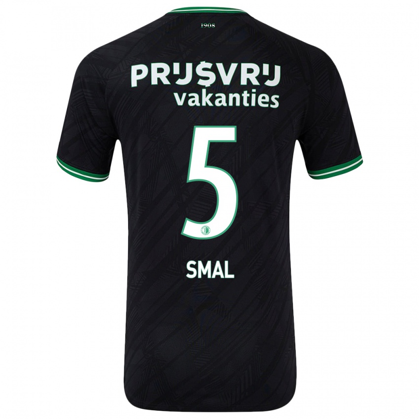 Gyermek Gijs Smal #5 Fekete Zöld Idegenbeli Jersey 2024/25 Mez Póló Ing