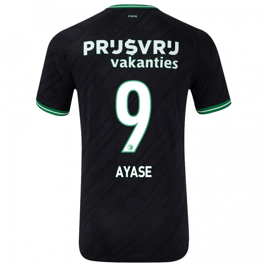 Gyermek Ayase Ueda #9 Fekete Zöld Idegenbeli Jersey 2024/25 Mez Póló Ing