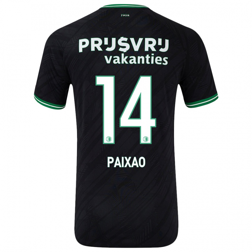 Gyermek Igor Paixão #14 Fekete Zöld Idegenbeli Jersey 2024/25 Mez Póló Ing