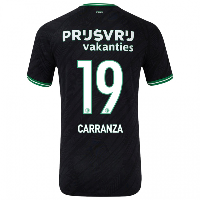 Gyermek Julián Carranza #19 Fekete Zöld Idegenbeli Jersey 2024/25 Mez Póló Ing