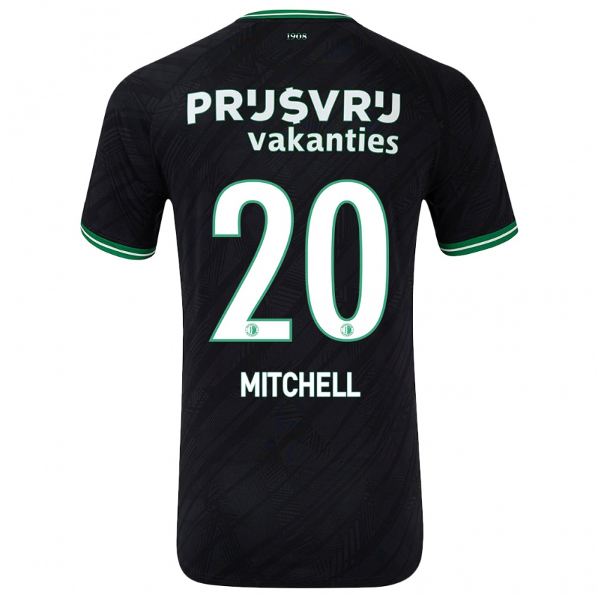 Gyermek Jeyland Mitchell #20 Fekete Zöld Idegenbeli Jersey 2024/25 Mez Póló Ing