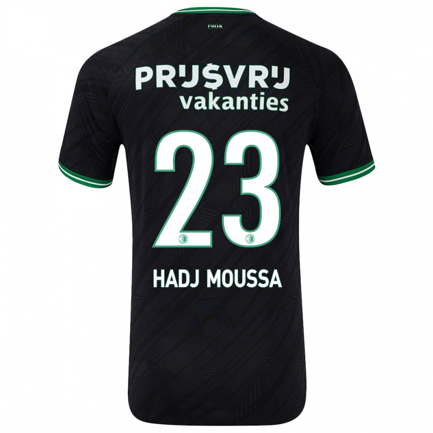 Gyermek Anis Hadj Moussa #23 Fekete Zöld Idegenbeli Jersey 2024/25 Mez Póló Ing