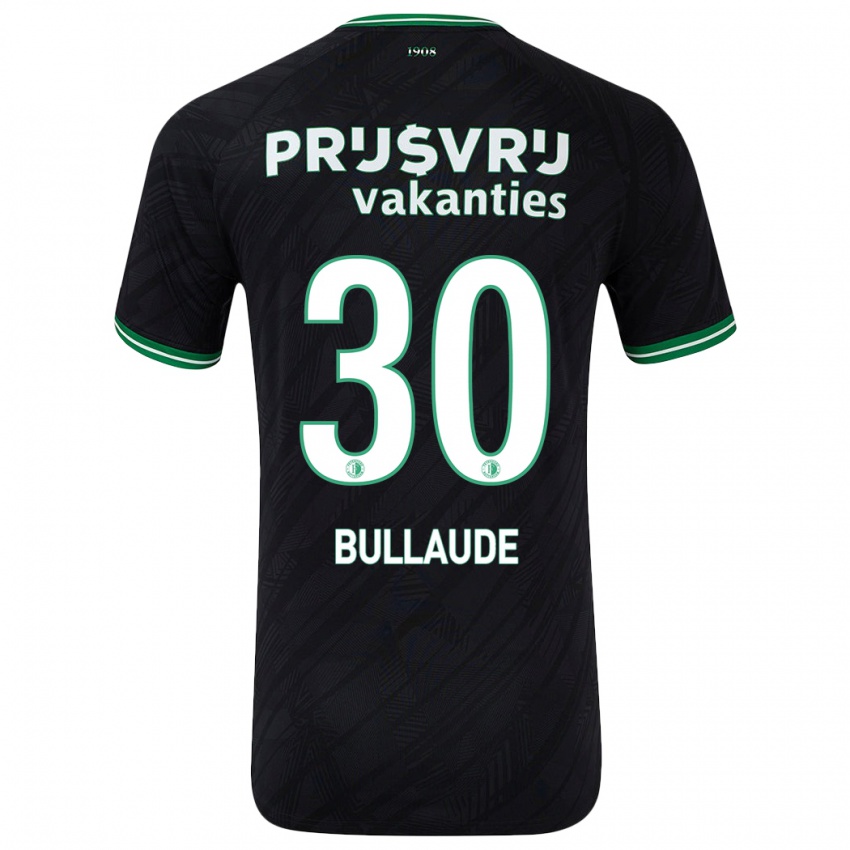 Gyermek Ezequiel Bullaude #30 Fekete Zöld Idegenbeli Jersey 2024/25 Mez Póló Ing