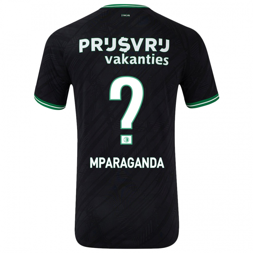 Gyermek Matthew Mparaganda #0 Fekete Zöld Idegenbeli Jersey 2024/25 Mez Póló Ing