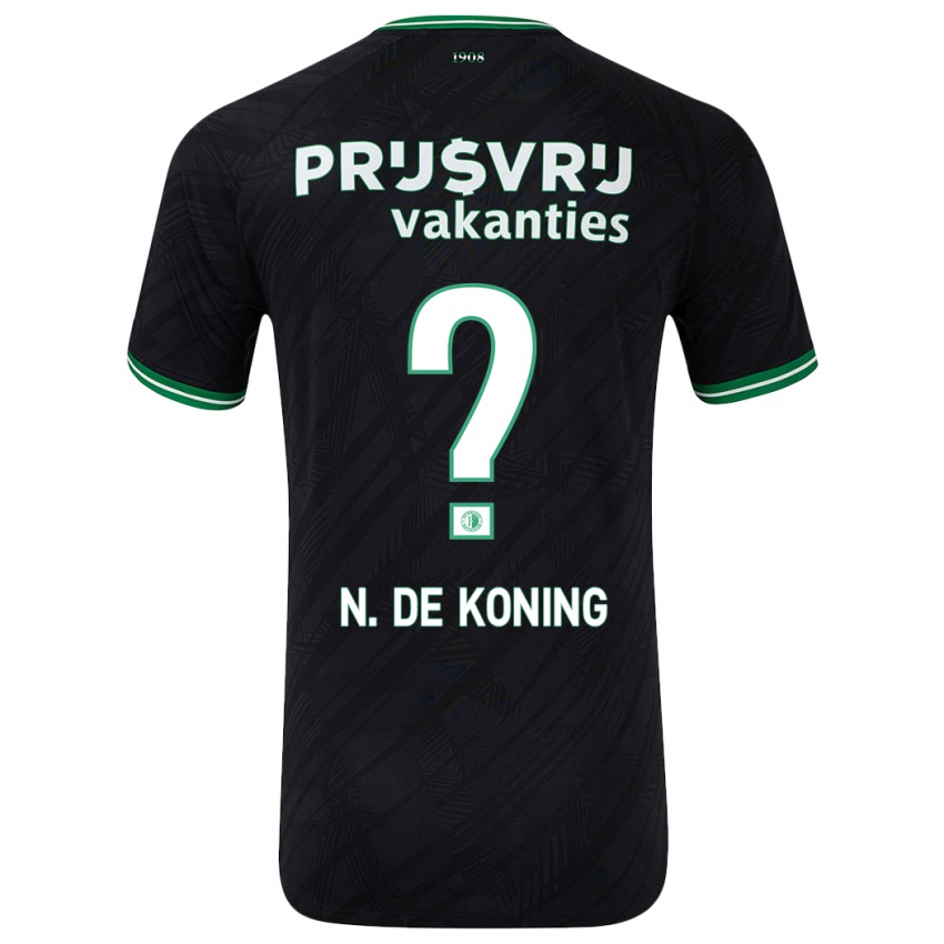 Gyermek Nick De Koning #0 Fekete Zöld Idegenbeli Jersey 2024/25 Mez Póló Ing