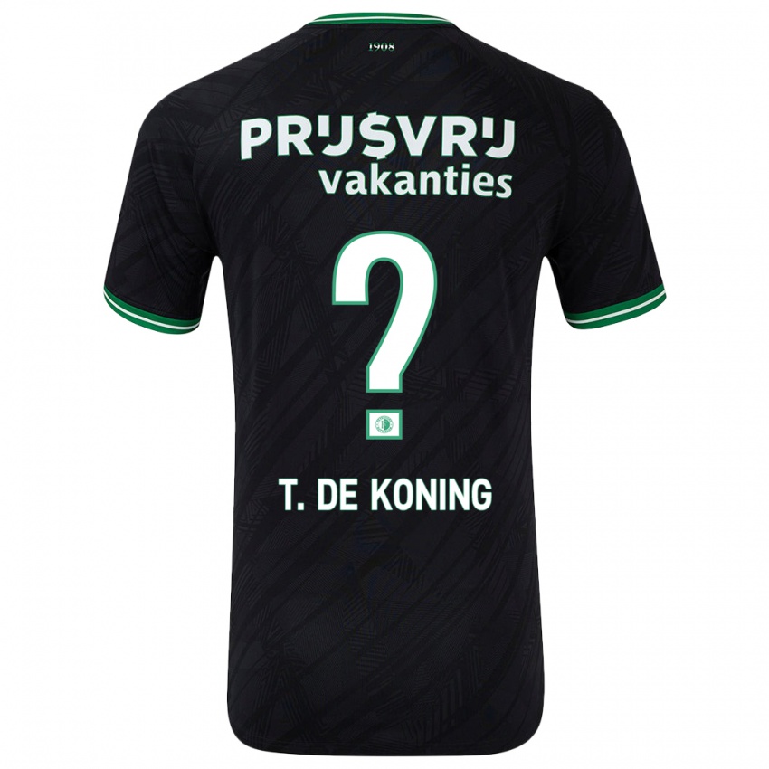 Gyermek Tim De Koning #0 Fekete Zöld Idegenbeli Jersey 2024/25 Mez Póló Ing