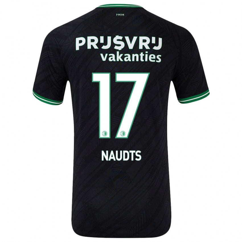 Gyermek Jamir Naudts #17 Fekete Zöld Idegenbeli Jersey 2024/25 Mez Póló Ing