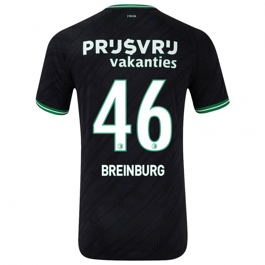 Gyermek Rainey Breinburg #46 Fekete Zöld Idegenbeli Jersey 2024/25 Mez Póló Ing