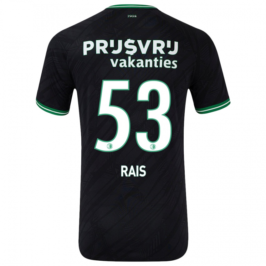 Gyermek Amir Rais #53 Fekete Zöld Idegenbeli Jersey 2024/25 Mez Póló Ing