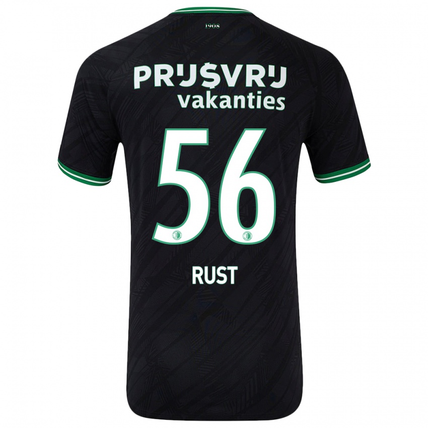 Gyermek Fabiano Rust #56 Fekete Zöld Idegenbeli Jersey 2024/25 Mez Póló Ing