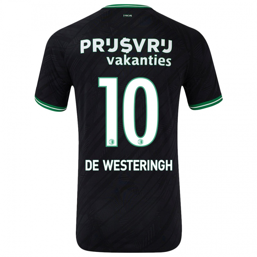 Gyermek Kirsten Van De Westeringh #10 Fekete Zöld Idegenbeli Jersey 2024/25 Mez Póló Ing