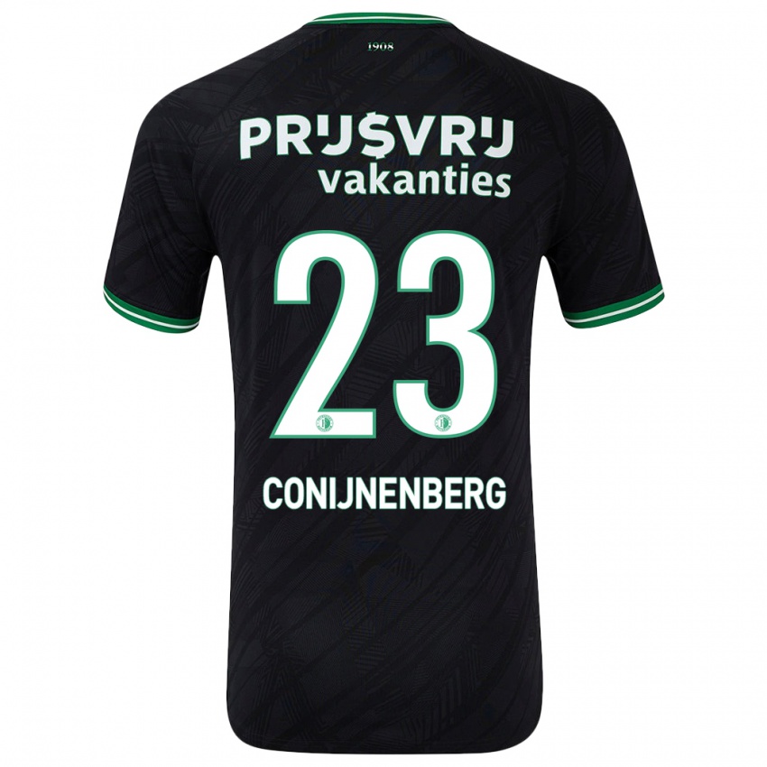 Gyermek Jada Conijnenberg #23 Fekete Zöld Idegenbeli Jersey 2024/25 Mez Póló Ing