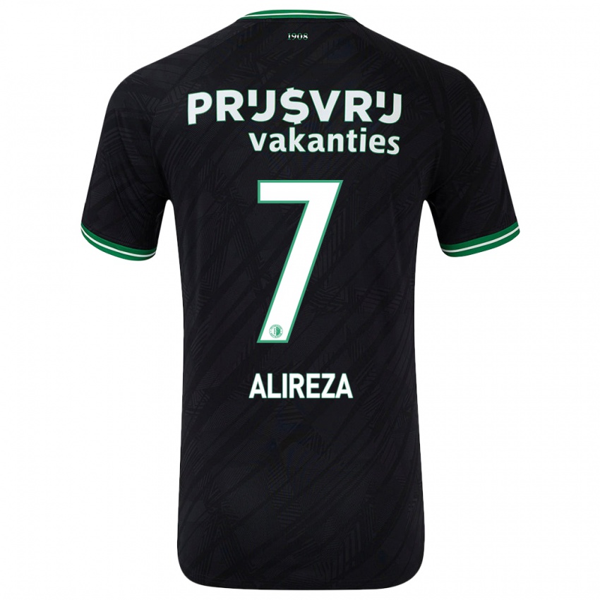 Gyermek Alireza Jahanbakhsh #7 Fekete Zöld Idegenbeli Jersey 2024/25 Mez Póló Ing