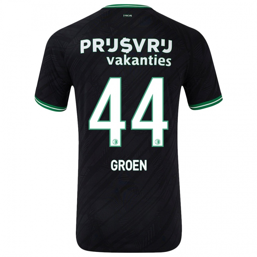 Gyermek Nesto Groen #44 Fekete Zöld Idegenbeli Jersey 2024/25 Mez Póló Ing