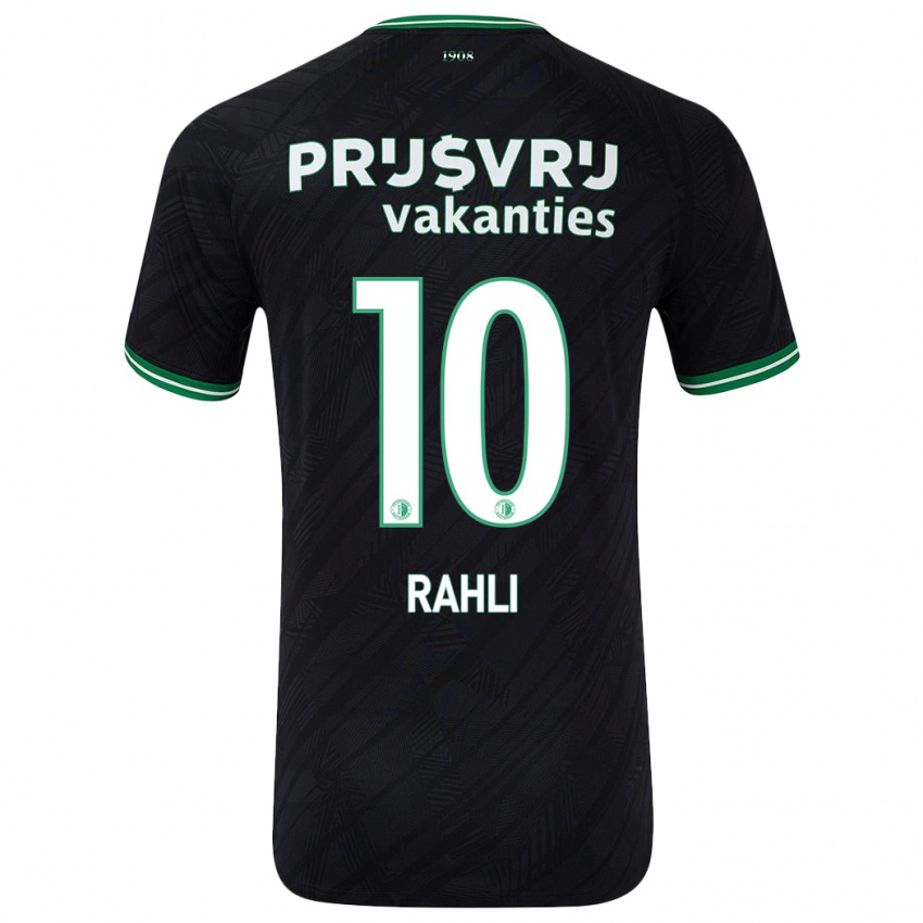 Gyermek Khalid Rahli #10 Fekete Zöld Idegenbeli Jersey 2024/25 Mez Póló Ing