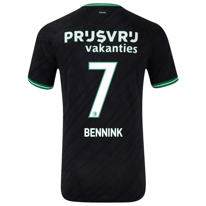 Gyermek Maxime Bennink #7 Fekete Zöld Idegenbeli Jersey 2024/25 Mez Póló Ing