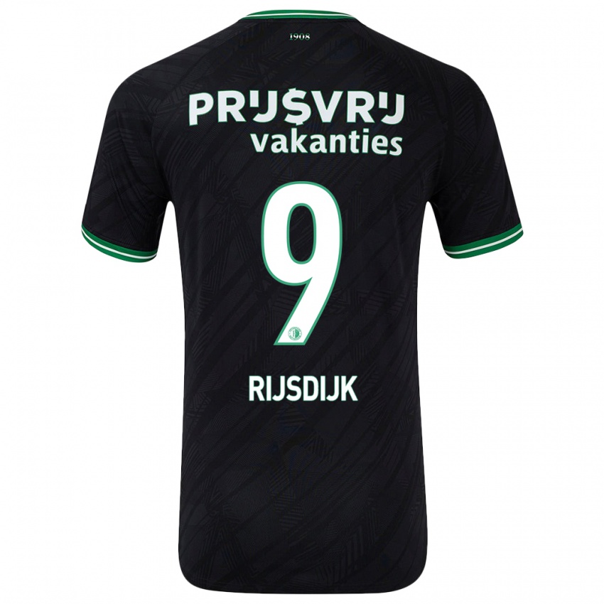 Gyermek Pia Rijsdijk #9 Fekete Zöld Idegenbeli Jersey 2024/25 Mez Póló Ing