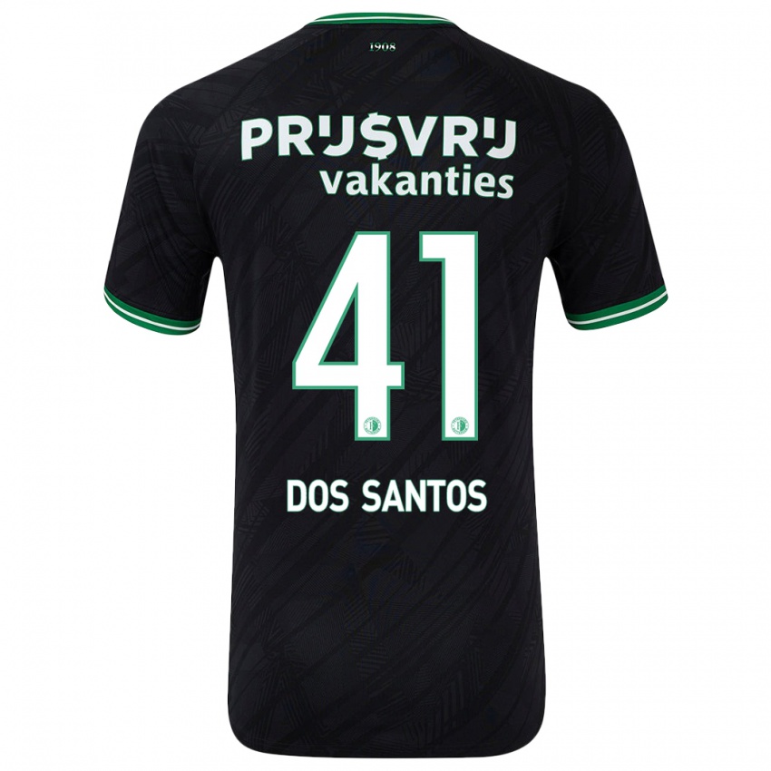 Gyermek Giuliany Ben-David Dos Santos #41 Fekete Zöld Idegenbeli Jersey 2024/25 Mez Póló Ing