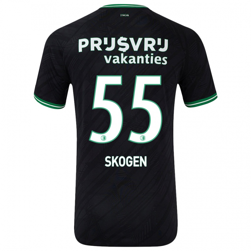 Gyermek Sondre Skogen #55 Fekete Zöld Idegenbeli Jersey 2024/25 Mez Póló Ing