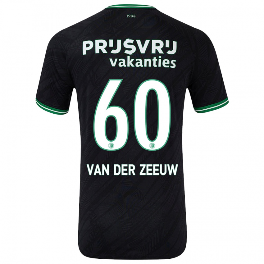 Gyermek Twan Van Der Zeeuw #60 Fekete Zöld Idegenbeli Jersey 2024/25 Mez Póló Ing