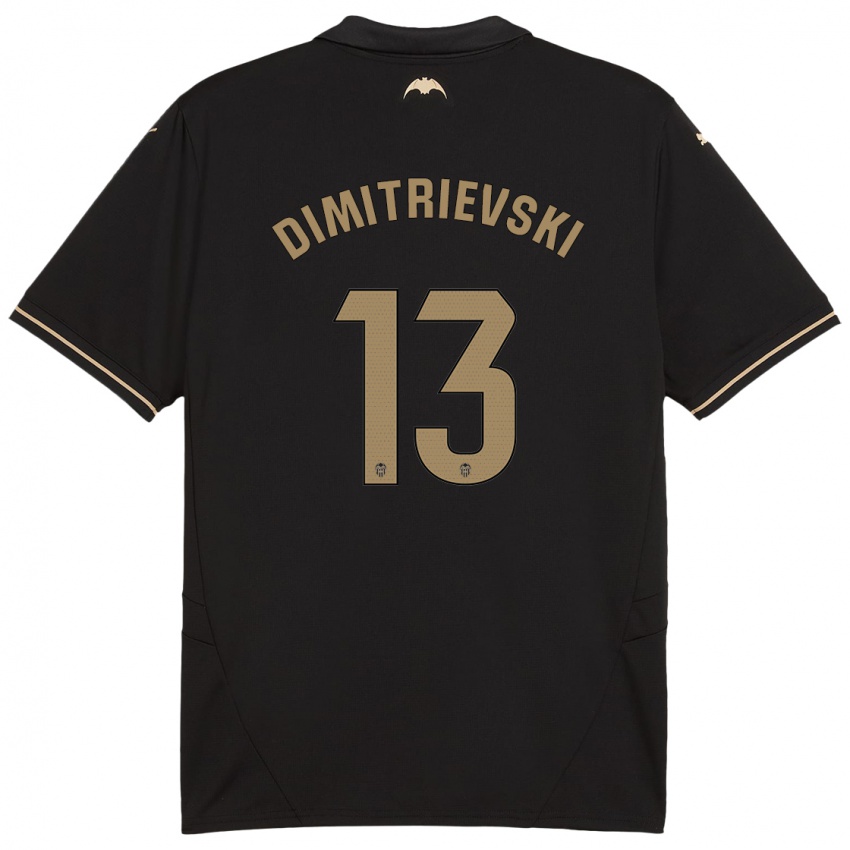 Gyermek Stole Dimitrievski #13 Fekete Idegenbeli Jersey 2024/25 Mez Póló Ing