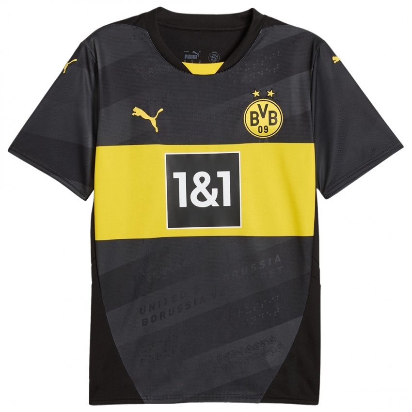 Gyermek Marco Reus #11 Fekete Sárga Idegenbeli Jersey 2024/25 Mez Póló Ing