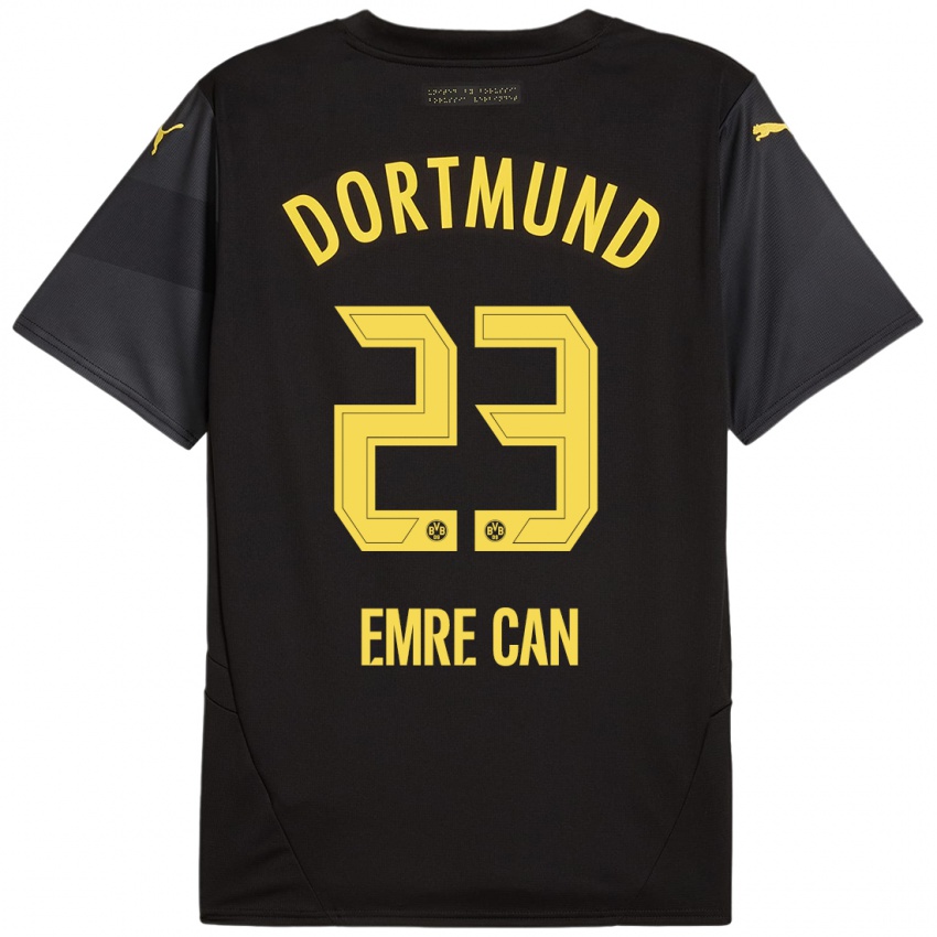 Gyermek Emre Can #23 Fekete Sárga Idegenbeli Jersey 2024/25 Mez Póló Ing