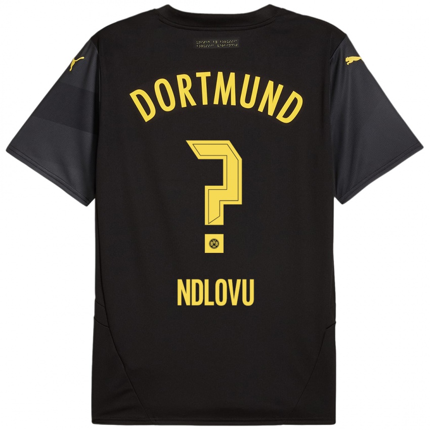 Gyermek Desmond Ndlovu #0 Fekete Sárga Idegenbeli Jersey 2024/25 Mez Póló Ing