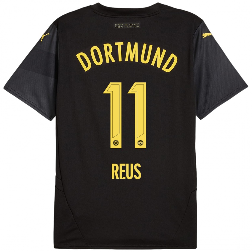 Gyermek Marco Reus #11 Fekete Sárga Idegenbeli Jersey 2024/25 Mez Póló Ing