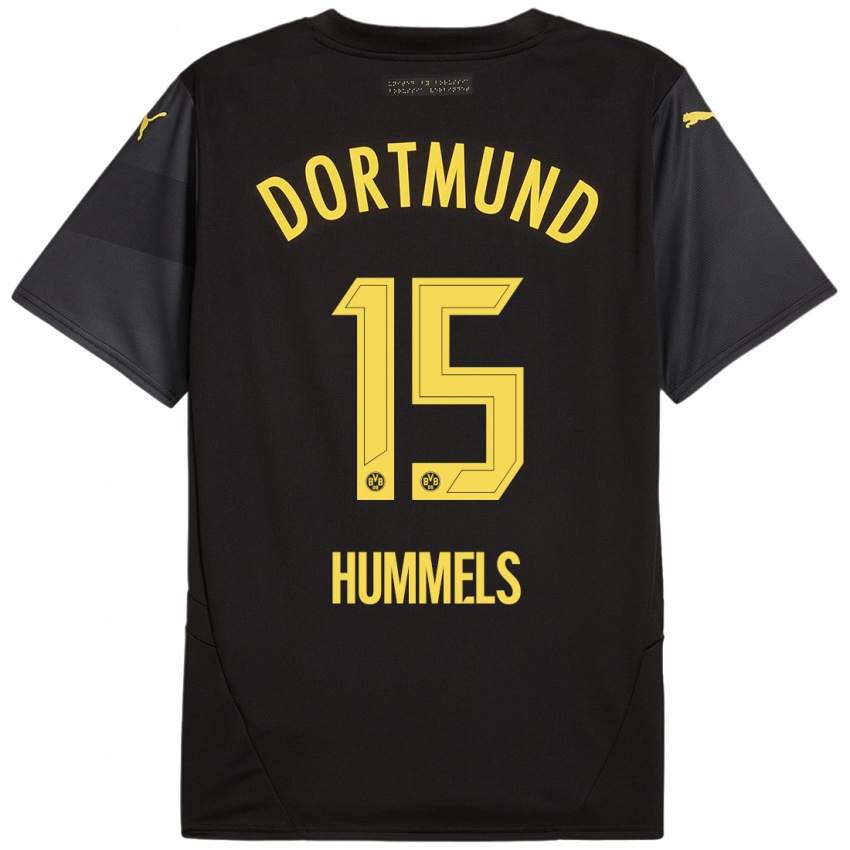 Gyermek Mats Hummels #15 Fekete Sárga Idegenbeli Jersey 2024/25 Mez Póló Ing