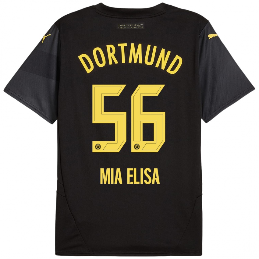 Gyermek Bomnuter Mia Elisa #56 Fekete Sárga Idegenbeli Jersey 2024/25 Mez Póló Ing