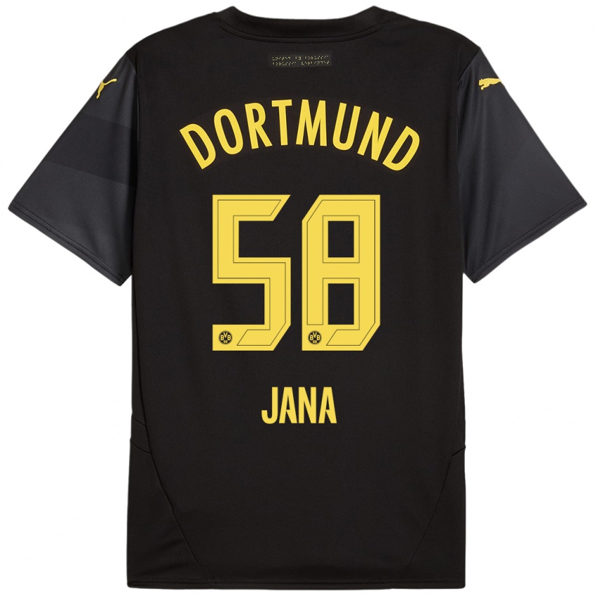 Gyermek Nordberg Jana #58 Fekete Sárga Idegenbeli Jersey 2024/25 Mez Póló Ing