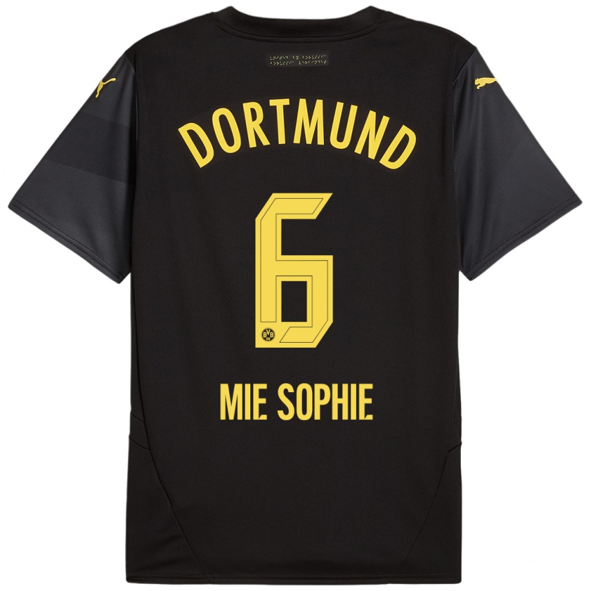 Gyermek Sando Mie Sophie #6 Fekete Sárga Idegenbeli Jersey 2024/25 Mez Póló Ing