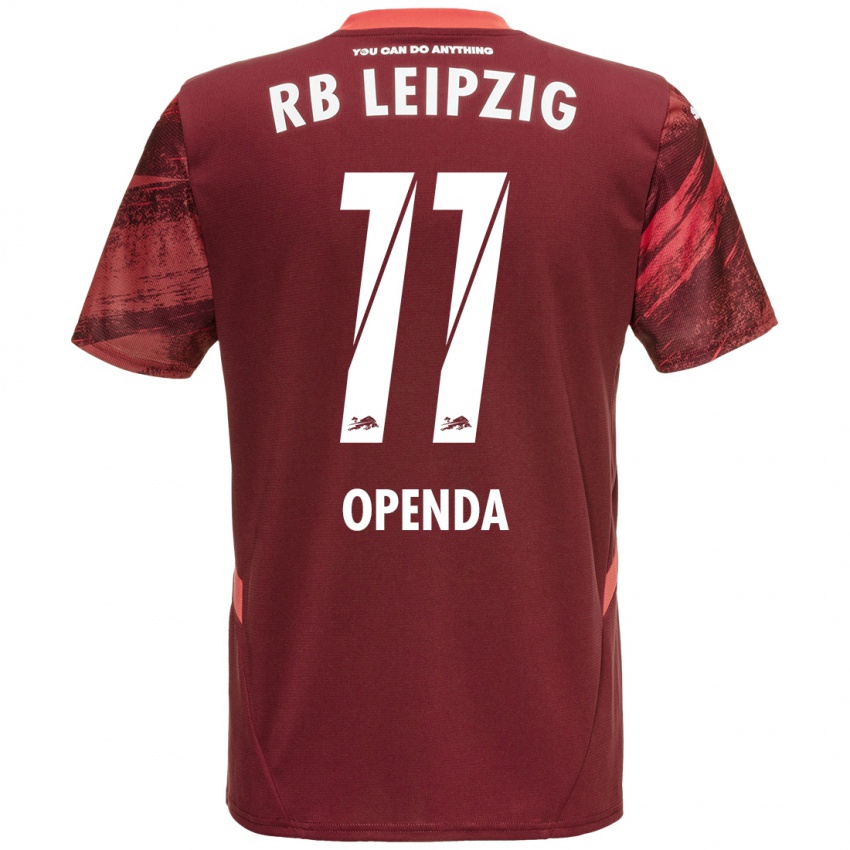 Gyermek Loïs Openda #11 Burgundia Idegenbeli Jersey 2024/25 Mez Póló Ing