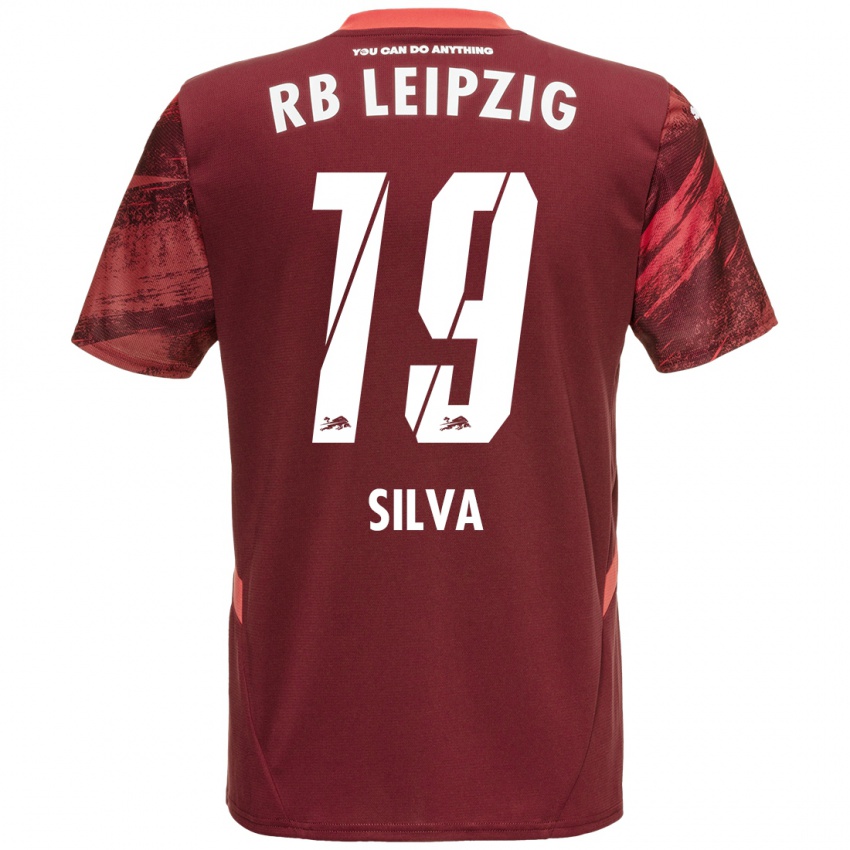 Gyermek Andre Silva #19 Burgundia Idegenbeli Jersey 2024/25 Mez Póló Ing