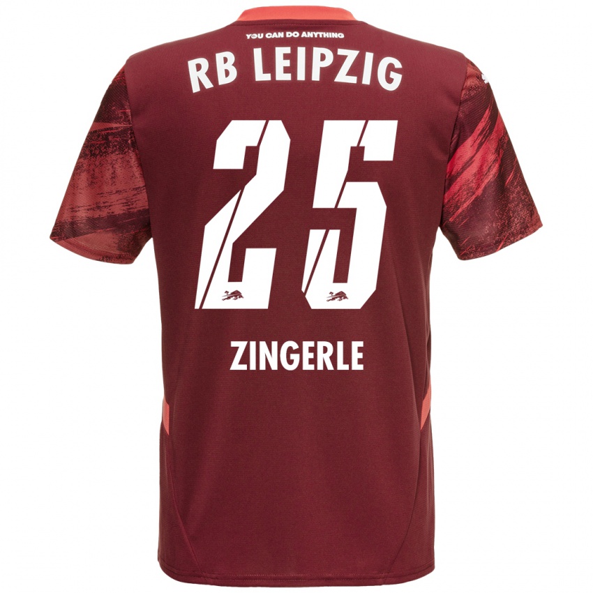 Gyermek Leopold Zingerle #25 Burgundia Idegenbeli Jersey 2024/25 Mez Póló Ing