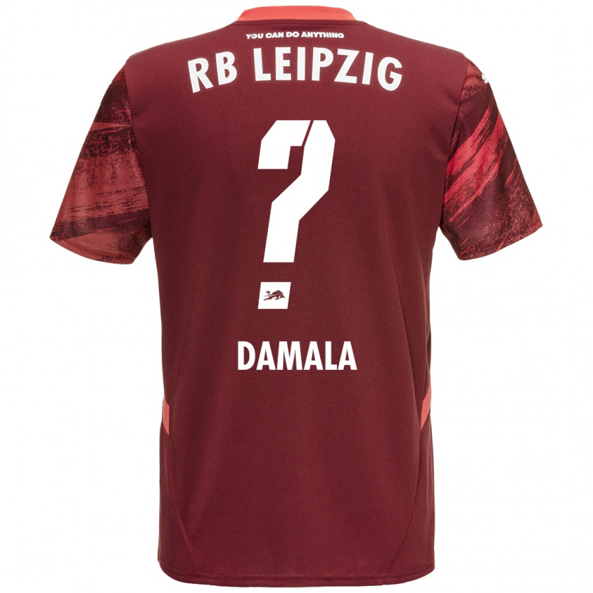 Gyermek Bilal Damala #0 Burgundia Idegenbeli Jersey 2024/25 Mez Póló Ing