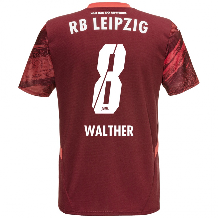 Gyermek Kofi Walther #8 Burgundia Idegenbeli Jersey 2024/25 Mez Póló Ing