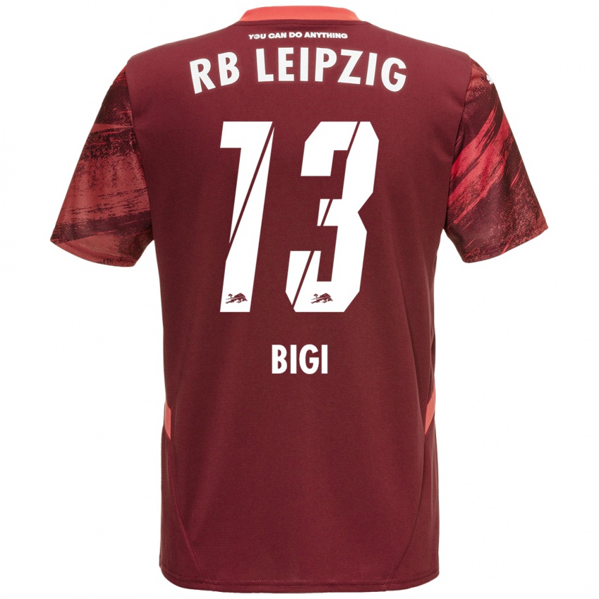 Gyermek Samim Bigi #13 Burgundia Idegenbeli Jersey 2024/25 Mez Póló Ing