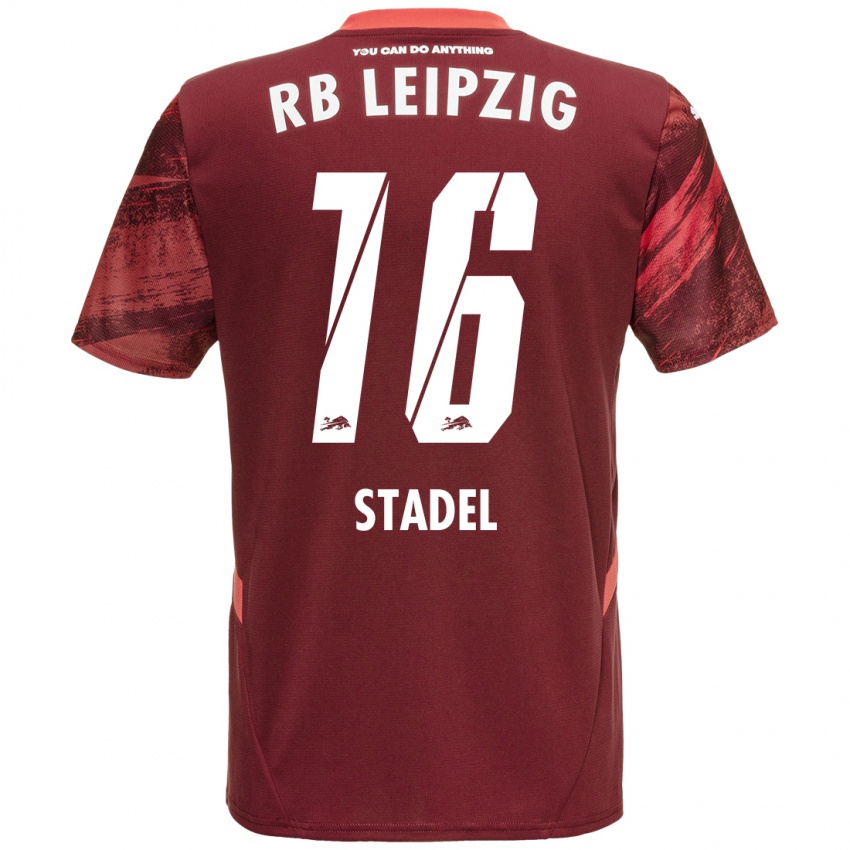 Gyermek Maddox Stadel #16 Burgundia Idegenbeli Jersey 2024/25 Mez Póló Ing